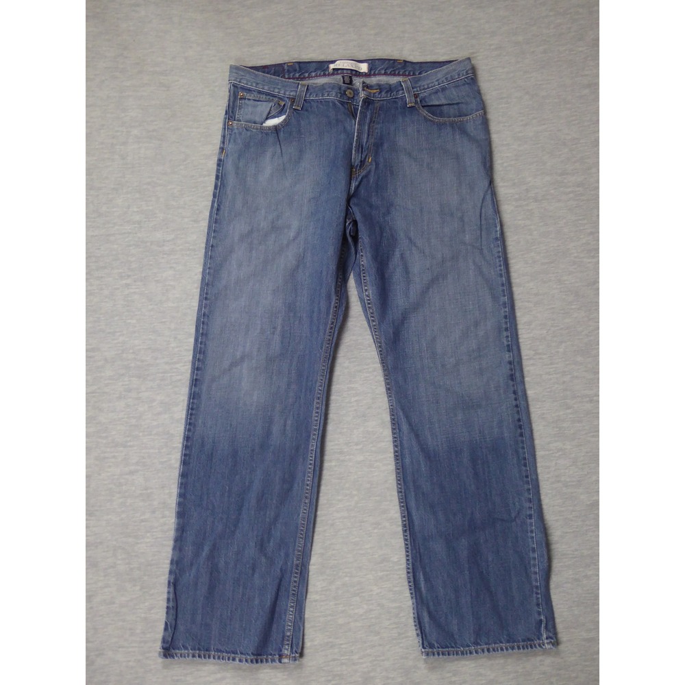 Hilfiger Denim Freedom Relaxed Jeans Mens 36 Blue Straight Leg Length 33"